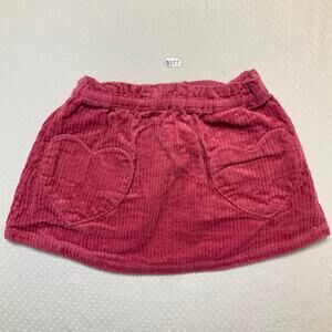Toddler girl skirt size 4 US pink soft corduroys hearts pockets elastic waist